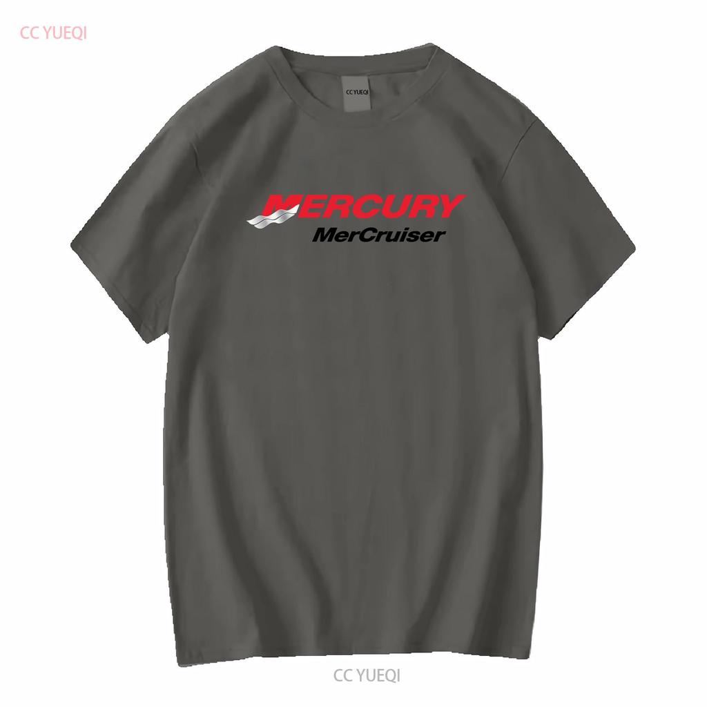 Mercury MerCruiser Outboard Motor Logo White T Shirt Boating Long or Short Sleeves Vintage Washed Soft Top For Everyday Wear