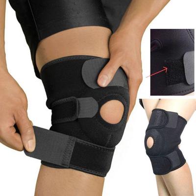 Tutore di supporto sportivo Cinturino regolabile in neoprene nero per ginocchio Patella elastica Equipaggiamento protettivo sportivo