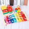 Mehrfarbiges pädagogisches Glockenspiel- und Stapelturm-Set für Kleinkinder