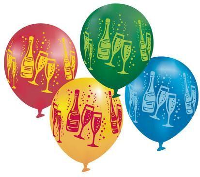 Balony Party Szampan Urodziny Mix 28Cm 6Szt.