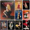 Vintage Pinup Wine Girls Metal Tin Signs Cocktail Martini Fireball Beer Wall Decor for Home Bars Garage Cafe Clubs Man Cave Pubs