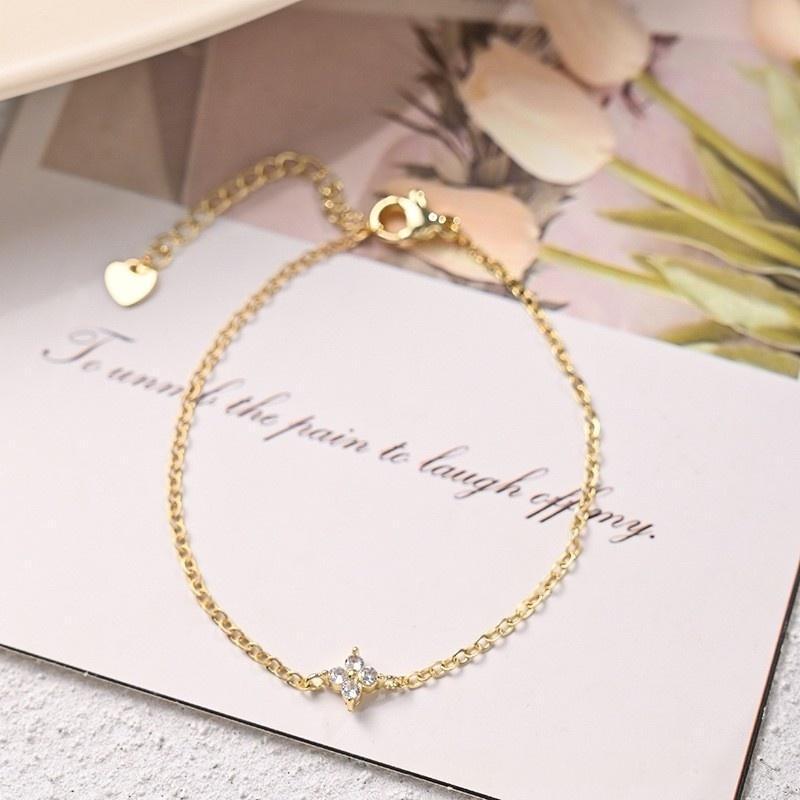 Хрустальный браслет  Четырехлистник  со стразами - Роскошный и универсальный модный браслет с цирконами