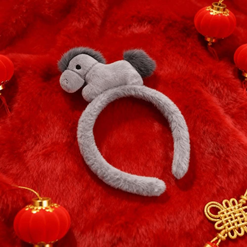 Mascot Horse Hairband Cartoon Plush Horse Headband Exquisite New Year Headband  Party Decoration