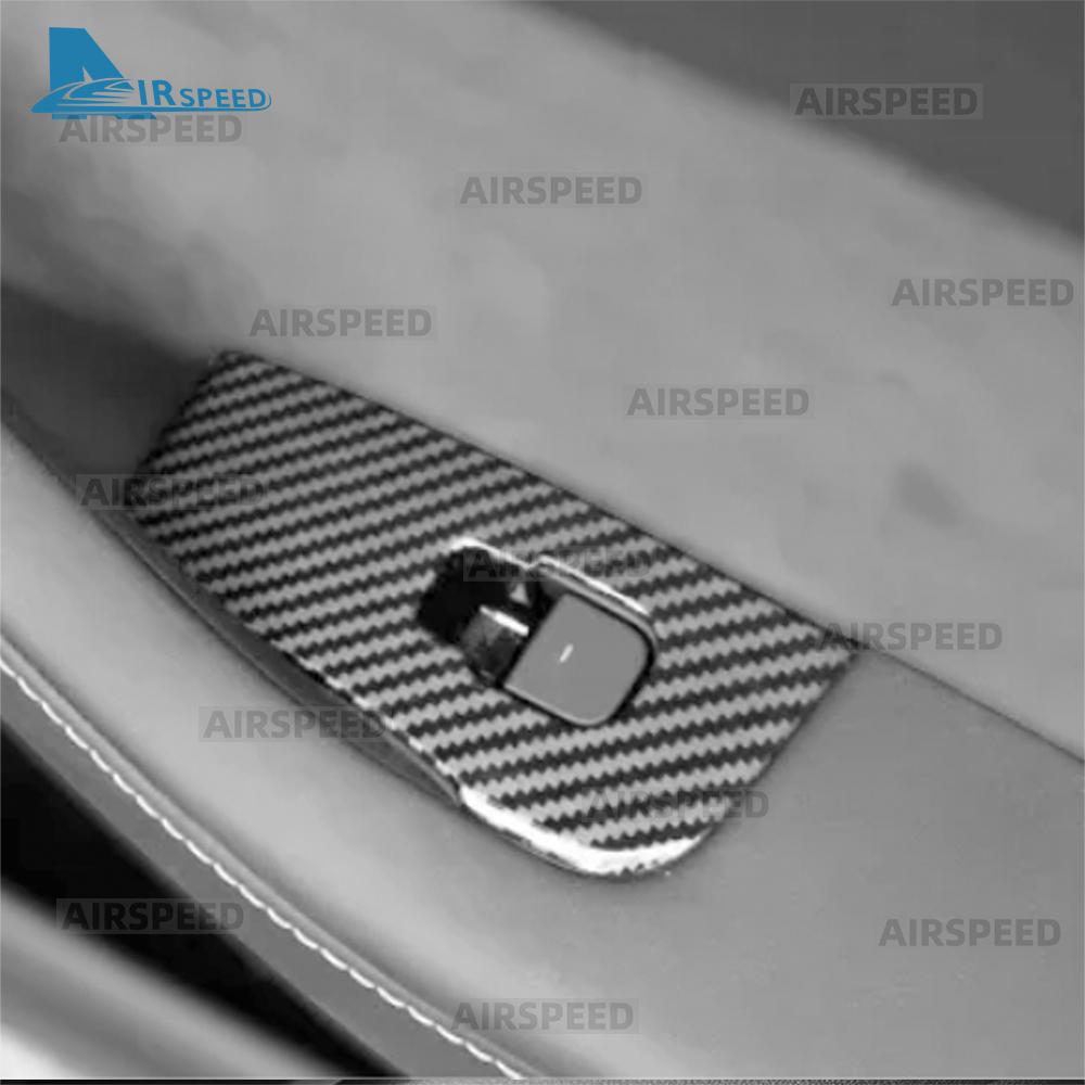 ABS Carbon Fiber 4pcs Window Lifter Switch Trim Cover LHD for Tesla Model Y Juniper Launch 2025 2026-UP Car Interior Accessories