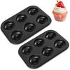 2 Stück Hochwertige Kohlenstoffstahl Donutform,Donutblech,Donutform,Antihaft-Backformen 6 Mulden,Donut-Backblech,Versand der Ware vom lokalen Standort