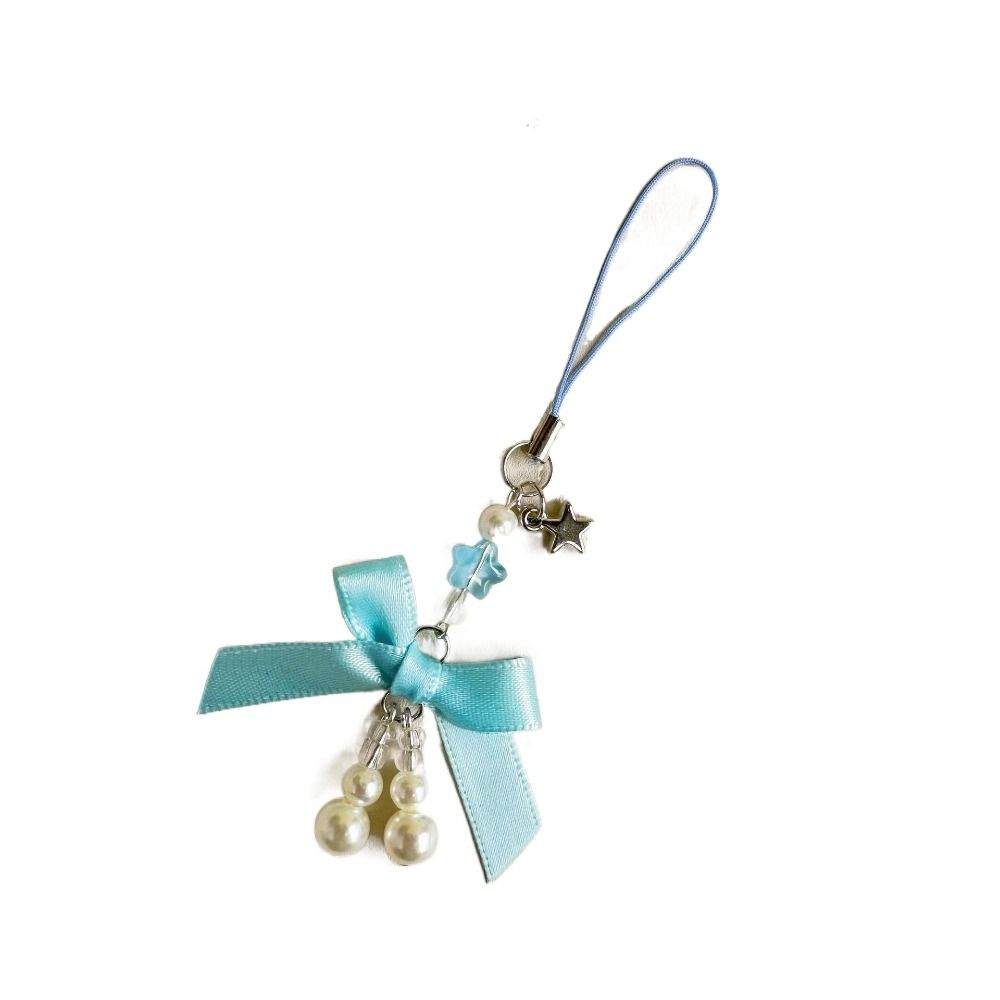Bowknot Bow Phone Strap Pearl Mobile Phone Chain Pearl Phone Pendant  Telephone Jewelry