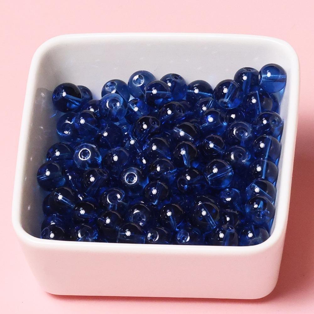 High-Gloss Jelly Color Glass Beads with Straight Holes for DIY Bracelets and Necklaces