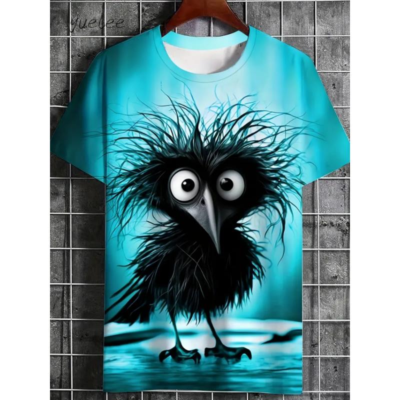 

Comic Animal Print Men s Clothing Summer Outdoor Men Short Sleeve Tee 5XL