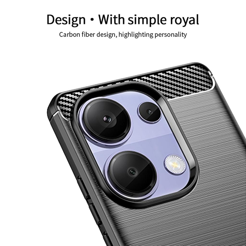 MOFI JK TPU Series-1 For Xiaomi Redmi Note 13 Pro 4G Case Carbon Fiber Texture Soft TPU Cover