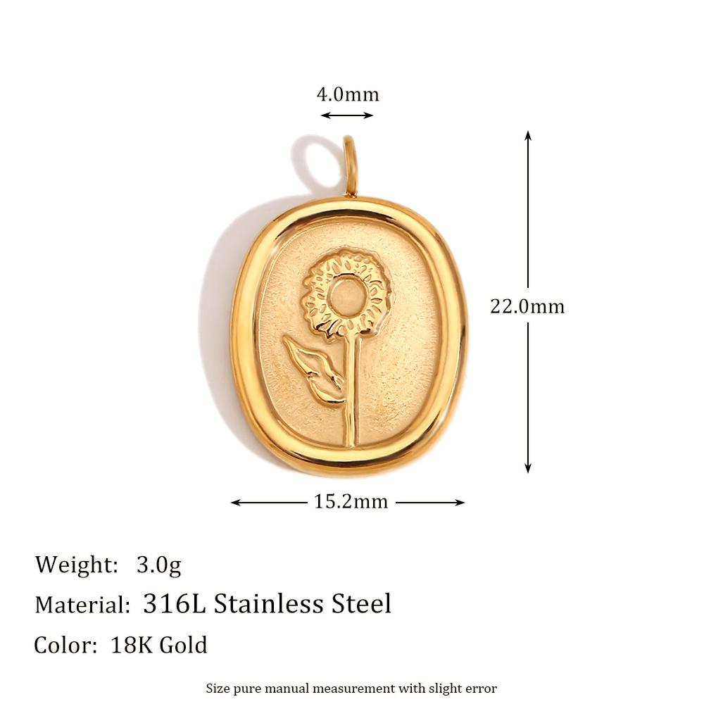 MamacitaSlay Elegant Vintage Tulips Lily Heart diy charms 18k gold plated charms for jewelry making Waterproof Necklaces Pendant