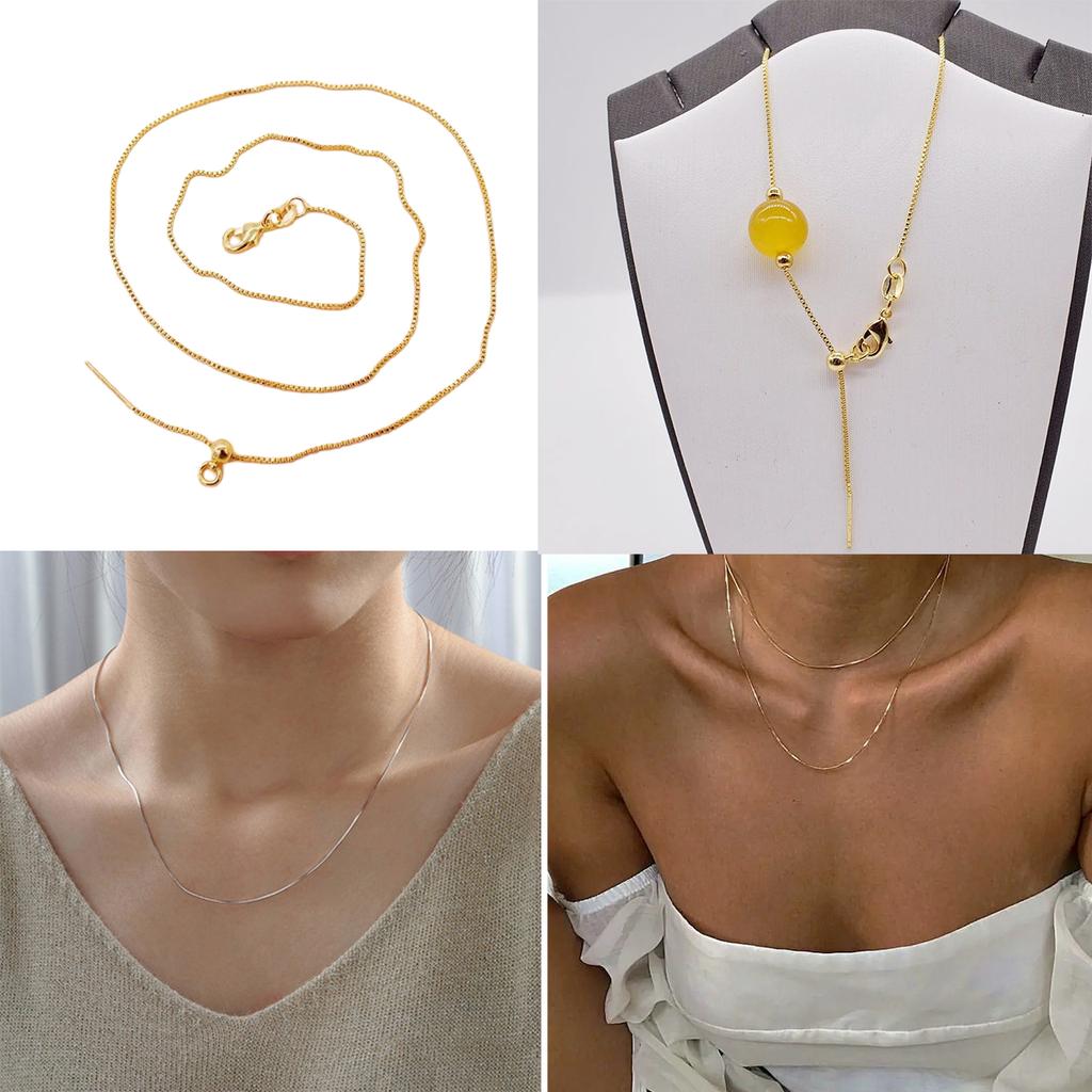 5pcs Fashion Statement Adjustable Gold O Chain Necklace for Women Comfortable Beading Accessory Jewelry Making Chain