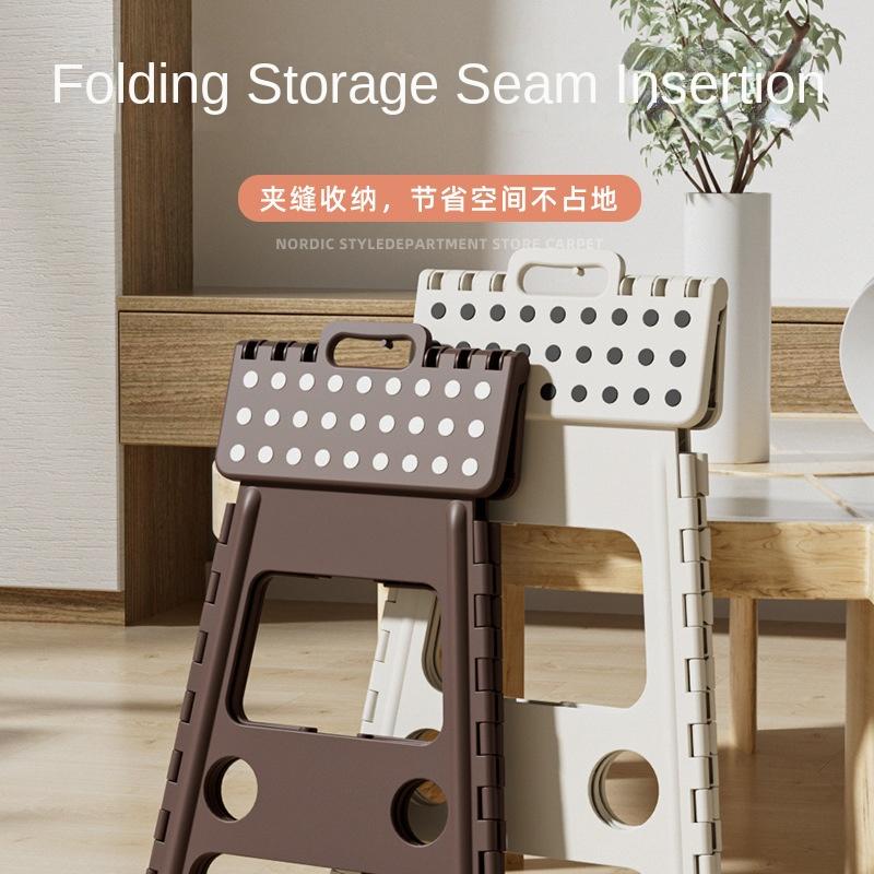 Scaun Gros din Plastic Pliabil Scaun Înalt Scaun de Uz Casnic Pliabil Bancă Mică Simplă pentru Copii Portabil de Exterior Economisește Spațiu