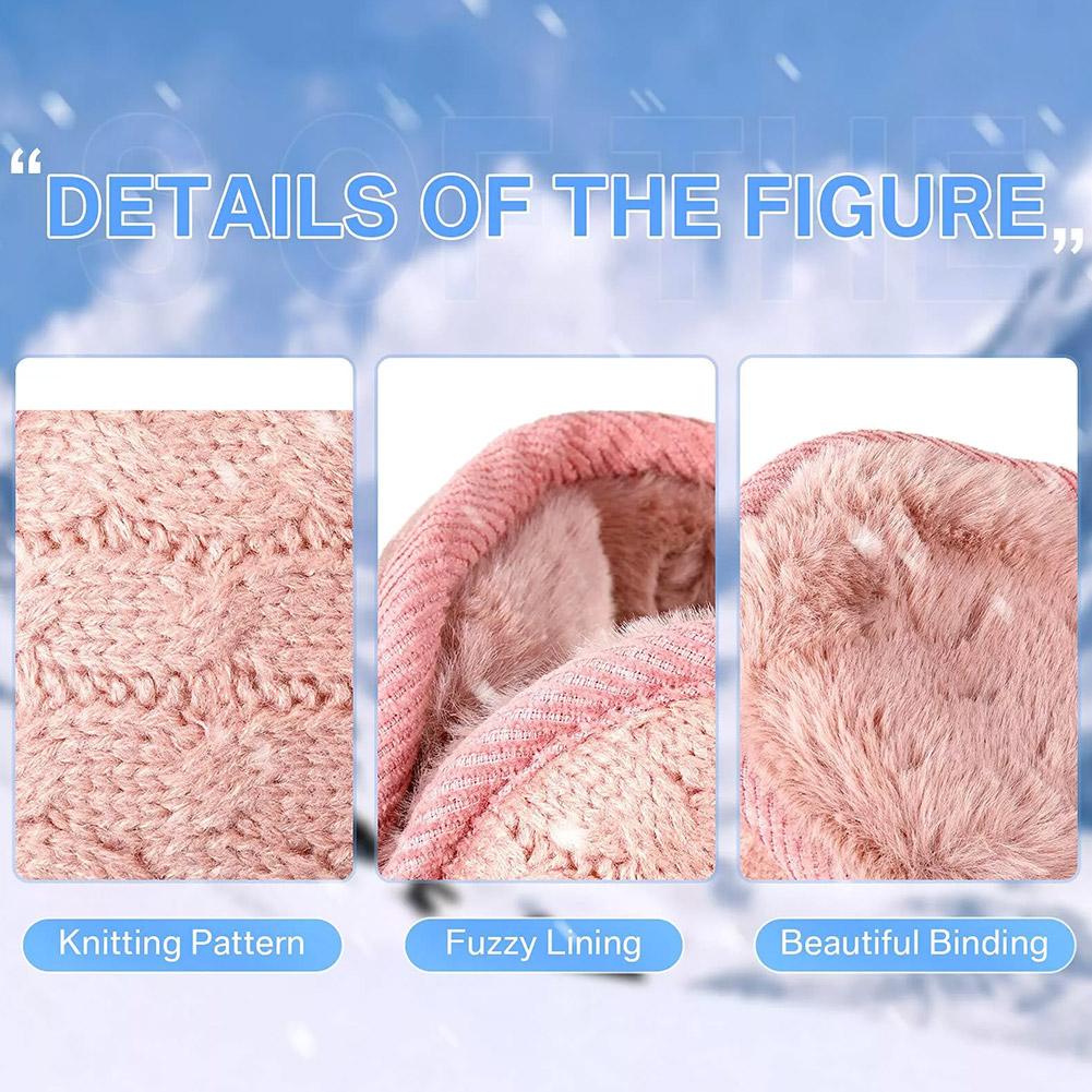 Winterstrick Warme Ohrenschützer Plüsch Faltbare Ohrwärmer Warm Für Männer Design Schutz Hinterkopf-Tragen K2I5