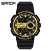 Sanda Trendy Cool Multifunctional Waterproof Electronic Couple Watch with Detachable Strap