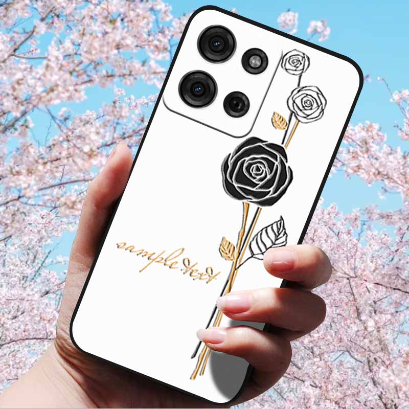 For Motorola Moto G15 4G/ G15 Power/G75 5G 3D Relief Flower Emboss Soft Silicone Cases Back Cover with 3D Flower Patter for G15