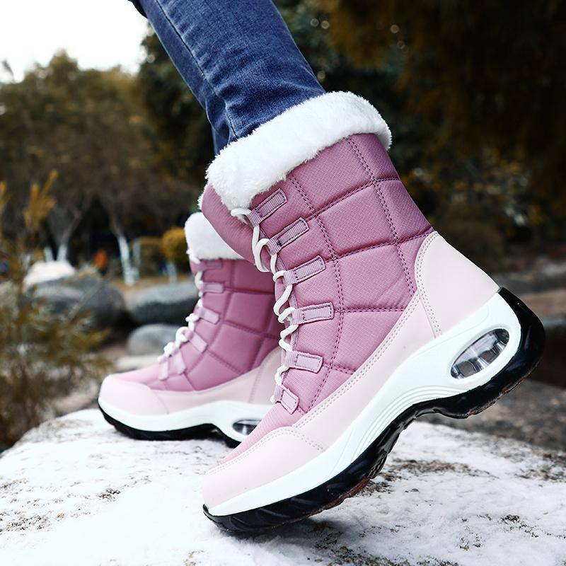 Women’s Winter Mid-calf Boots Snow Boots Casual Boots for Girl Booties Mid-calf Boots Ankle Boots with Fur Plus Size