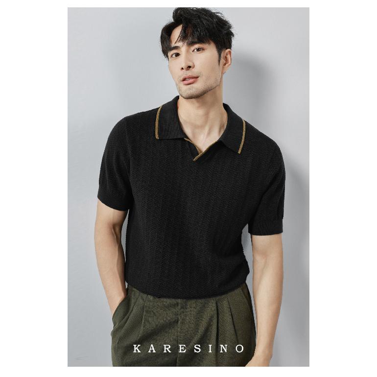 

Лето 2025 Новая Дышащая Мужская Универсальная Трикотажная Рубашка Поло с Воротником Отложным в Цветовой Блок Повседневная Универсальная Мужская Футболка с Коротким Рукавом 3XL