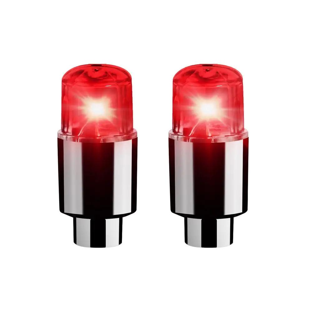 

4 шт., колпачки для вентилей шин, прочные колпачки для вентилей шин для автомобилей, колпачки для воздушных вентилей с подсветкой для мотоциклов, велосипедов, электромобилей красный