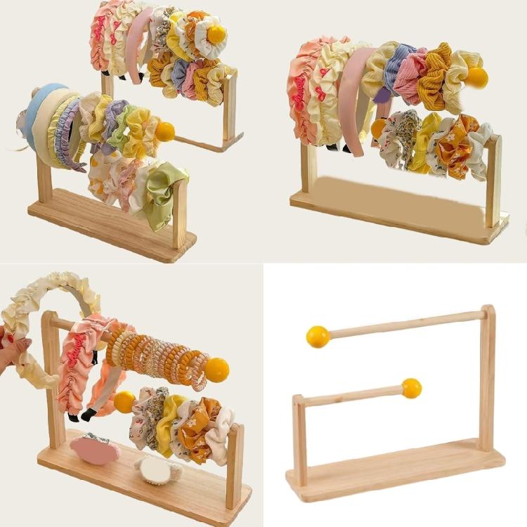 Bracelet Holder Jewelry Storage Case Bead Display Stand Jewelry Storage Rack Wood Texture Suitable for Home and Shop Use