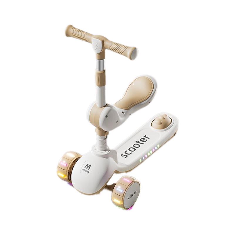 Folding Kids' Scooter with Seat, Ages 1-10, for Boys and Girls