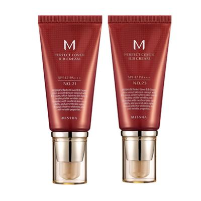 Missha M Perfect Cover BB Cream, Nr. 21 Bright Beige, 50ml, 2 Einheiten