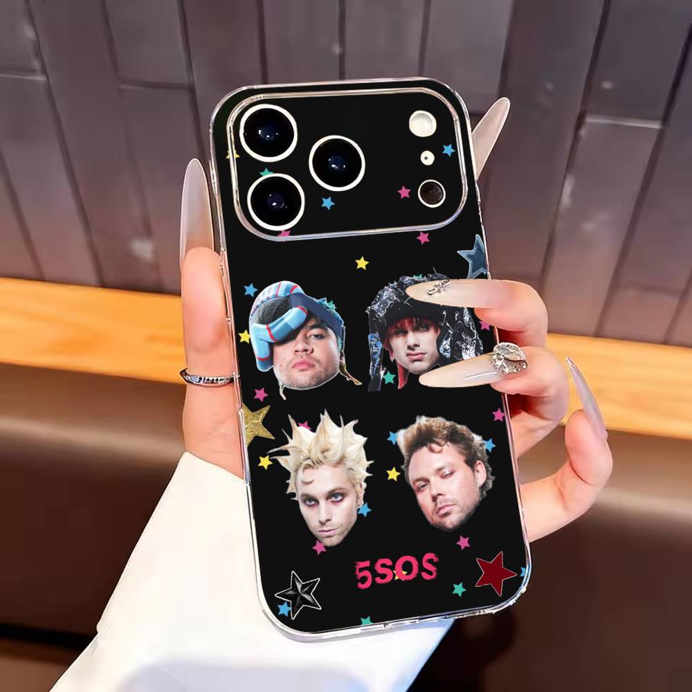 5 S-Seconds of S-Summers 5SOS Phone Case For iPhone17,16,15,14,13,12,11 Plus,Pro Max Soft Transparent Cover iPhone14ProMax