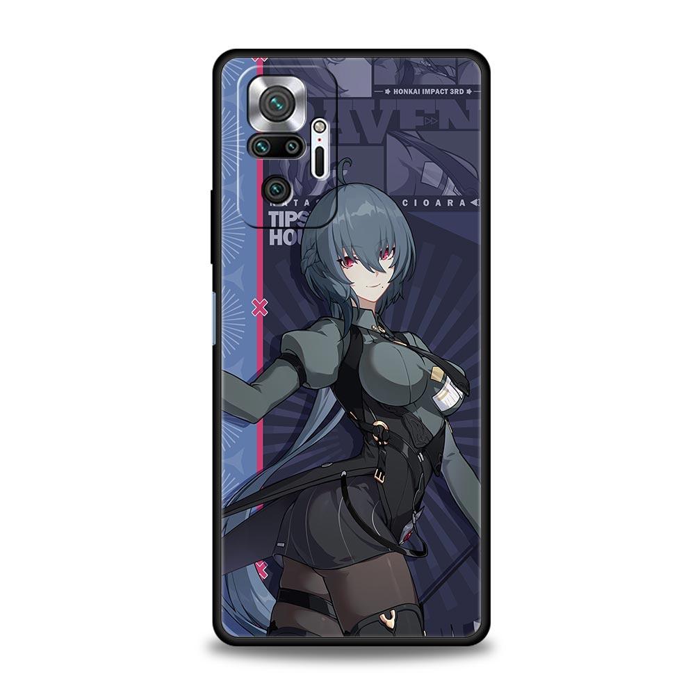 Silikonový kryt Honkai Impact 3. série pro Xiaomi Redmi Note 12 5G 11 10 Pro Plus 9S 9 8 7 9T 8T 10C 9C 9A K50 pro herní použití