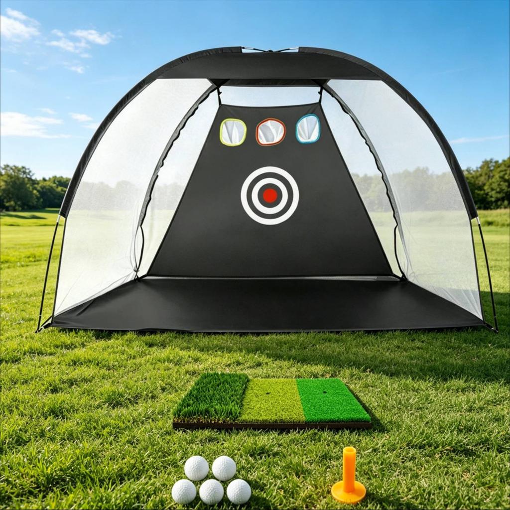 Golf Hitting Net Portable Golf Chipping Net Set Sports Training Equipment Shock Resistant Carry Bag Included For Beginners