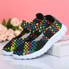 Women's Size 42 Hand-Woven Korean-Style Casual Shoes with Elastic Band