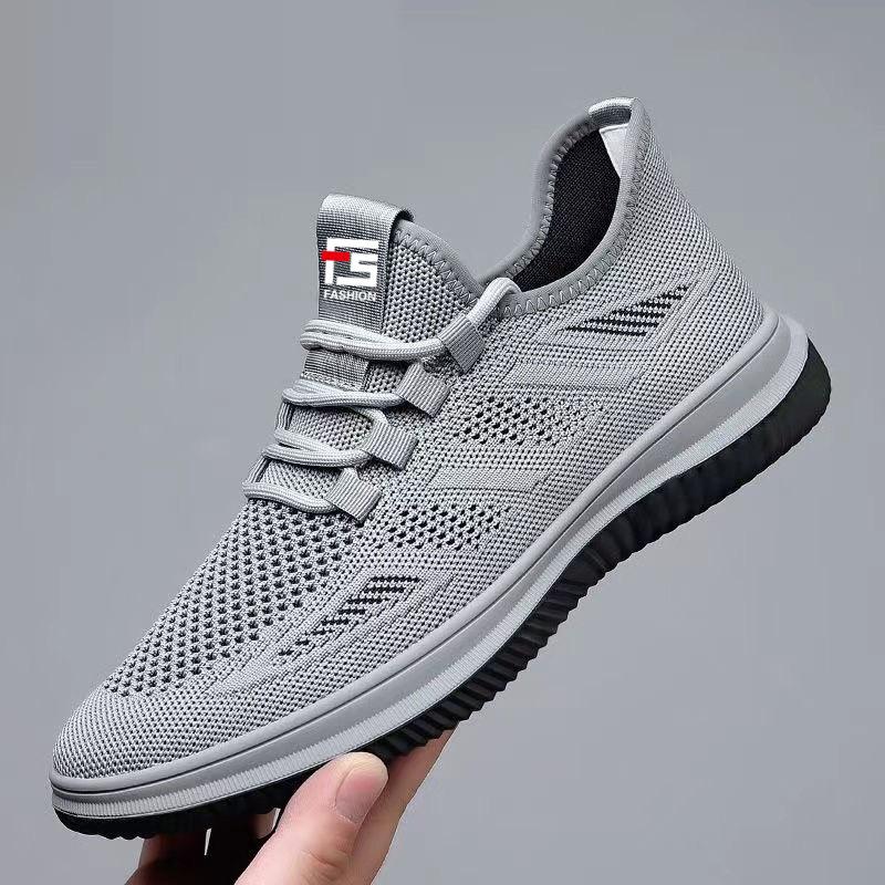 Flying Woven Shoes Men's New Casual Shoes Men's Spring and Summer Mesh Shoes Breathable Sports Shoes Versatile Shoes Trendy Walking Shoes