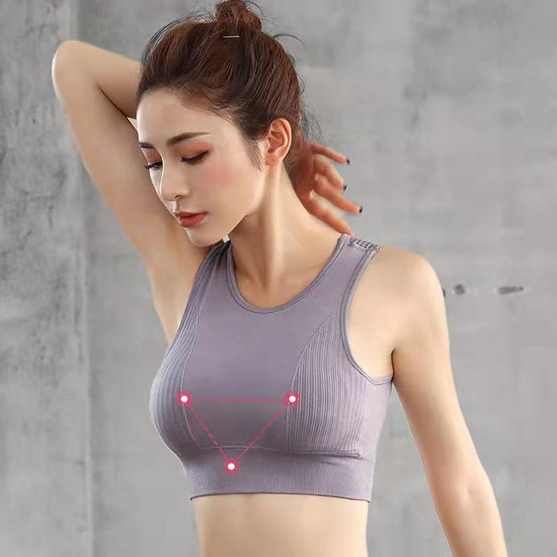 Damen Sport-BH Ohne Bügel Stoßfest Schnelltrocknend Unterwäsche Anti-Sammelnd Stereotypische Schönheit Rücken Hohl Weste mit Herausnehmbarem Brustpolster Yoga Weste