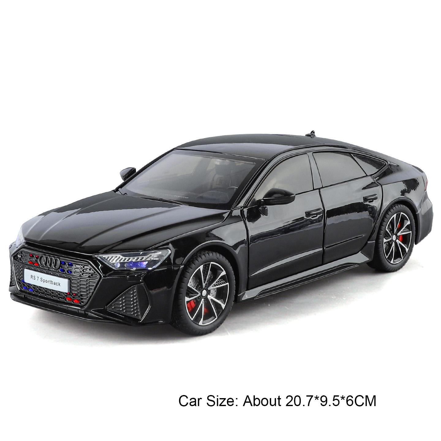 

1:24 Scale RS7 A8 Car Model Toy Pull Back Sound Light Alloy Diecast Doors Opened Vehicles Models Miniature Boys Collection Gifts