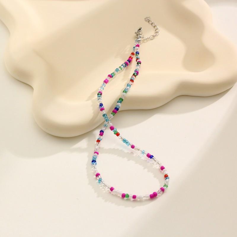 Neue Dopamin-Bonbonfarbe Reiskorn-Halskette, Böhmische Handgemachte Perlen-Halskette Schmuckzubehör