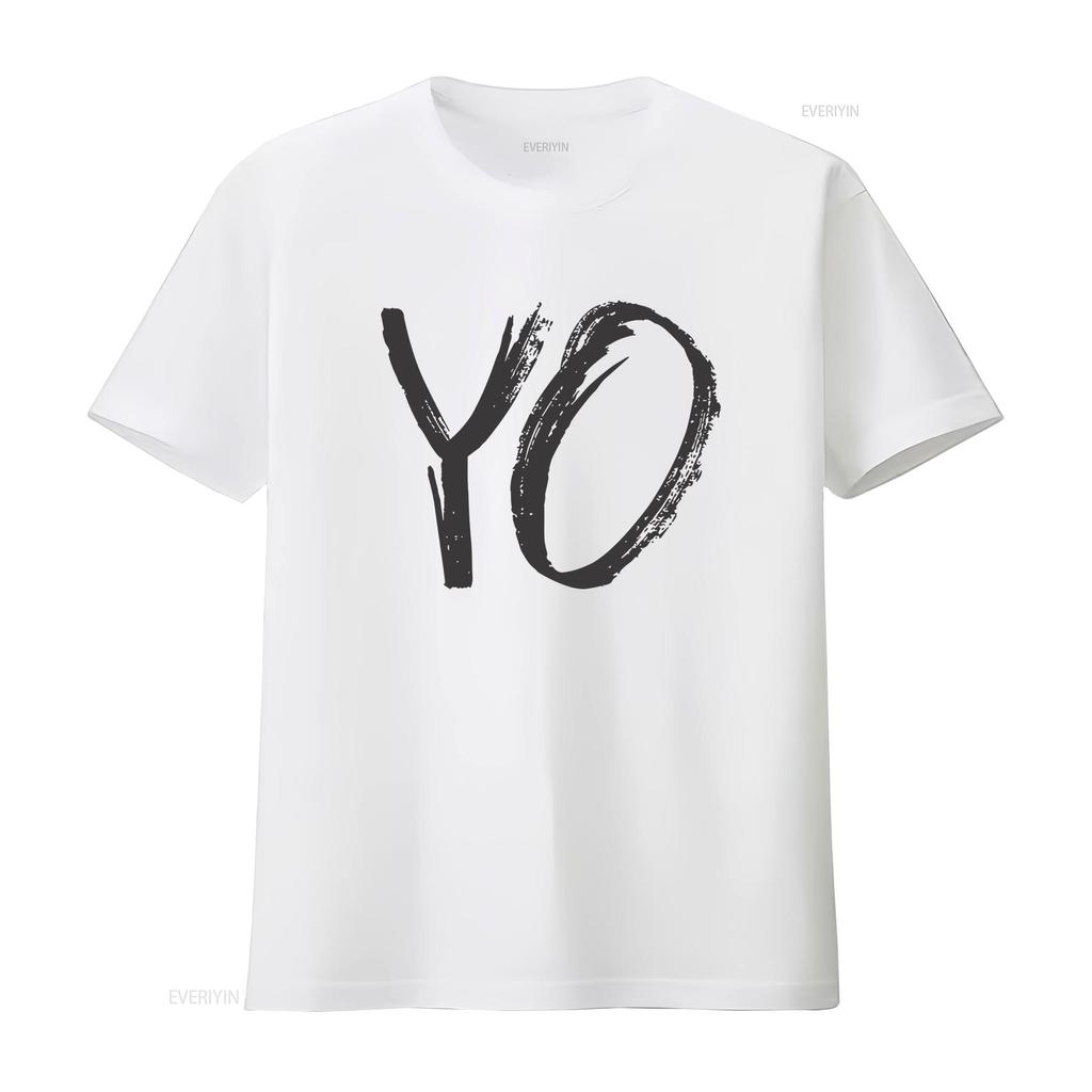 Yo For Yolo Adult Unisexs T Shirt Vintage Washed Streetwear Homme Top For Everyday Wear Unisex Versatile Soft Stretched Casual