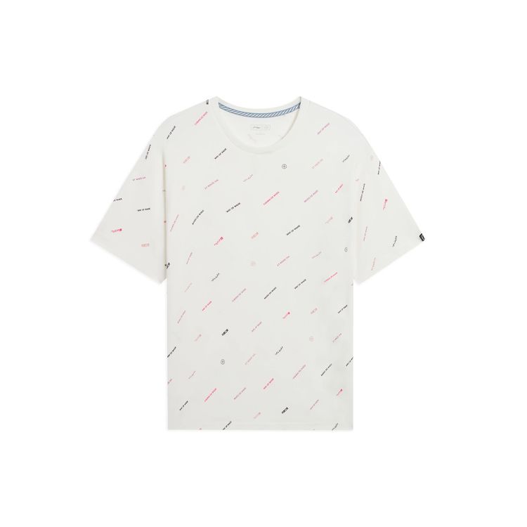 

Li Ning Серия Wade Футболка с принтом букв Свободный крой Круглый вырез Короткий рукав Топы Унисекс Молочно-белый AHSS813-4 XL