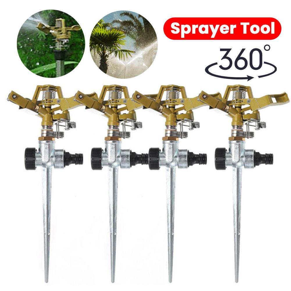 

1/2/3/4pcs Professional Garden Metal Sprinkler 360 Degree Adjustable Rotating Water Nozzle Impulse Sprayer For Irrigation System China Mainland