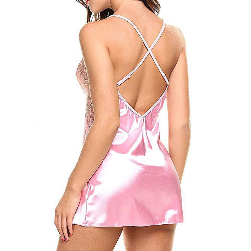 Elegant Women Lady Sexy Lace Sleepwear Satin Nightwear Lingerie Pajamas Suit Size S-xl For Ultimate Comfort