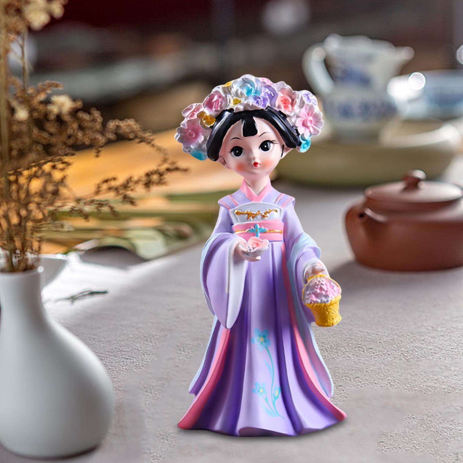 

Китайская древняя статуя красоты, женская фигурка, коллекционная настольная скульптура для рукоделия фиолетовый