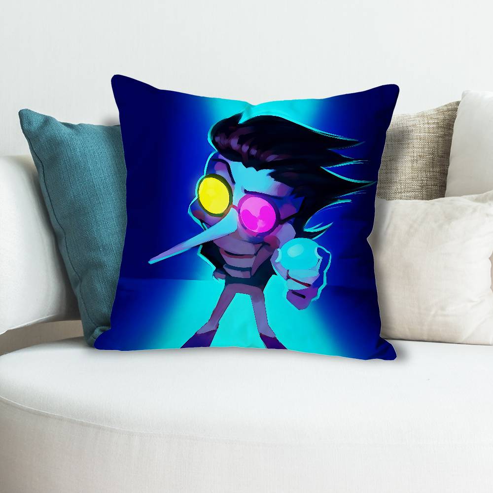 DDeltarunes Spamton Game Pillow Cases for Bedroom Living Room Sofa Home Decor Polyester Cushion Cover with Zipper
