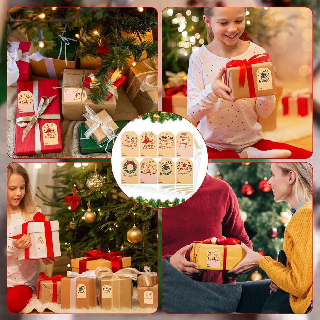 Christmas Stickers For Labels Adhesive Winter Decoration Decorative Sticker For Envelopes Cards Party Favor Family Gathering