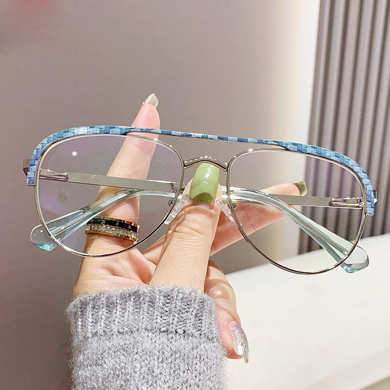 

Women Reading Glasses High Quality Metal Frame Vintage Orange Pilot Eyeglasses Men Prescription Computer Glasses Anti Blue Light 0