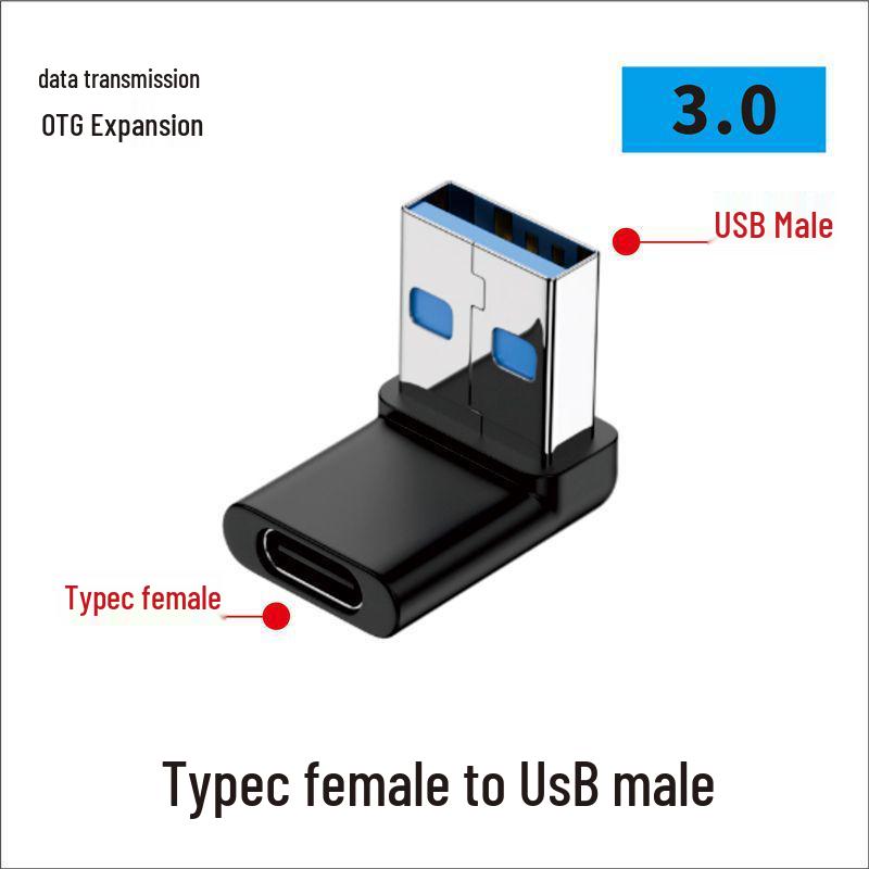 USB Type-C samec na samici 90° pravý úhel vertikální adaptér - kompatibilní s Thunderbolt 3