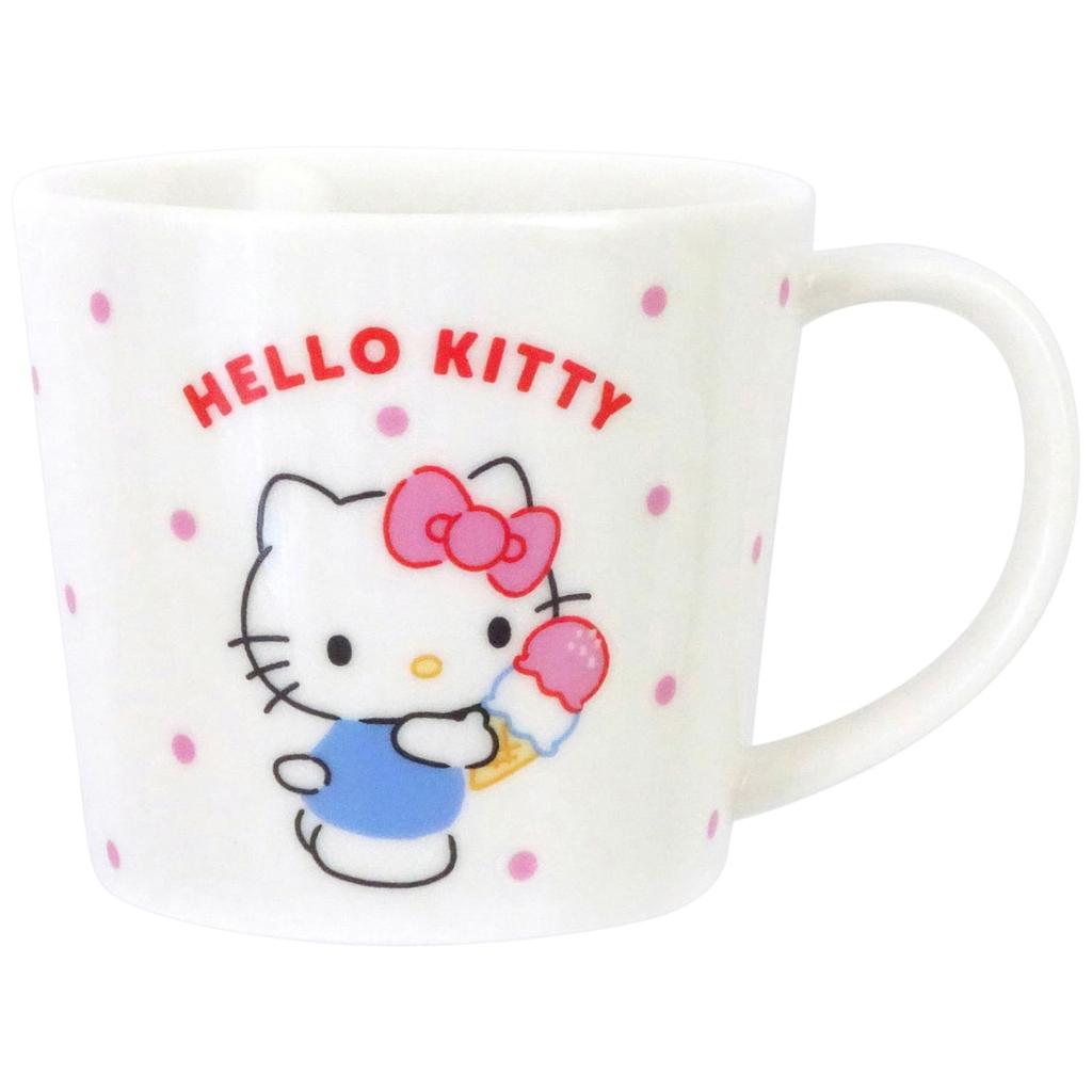 Sanrio Mug M 280ml Microwave Safe Dishwasher Safe Characters Sweets Dots Made in Japan 335120 "Hello Kitty" Approx. &