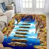 3D Desert Crack Water Design Carpet Bedroom Living Room Beach Style Rug Anti Slip Door Mat Foot Pad Living Room Decoration