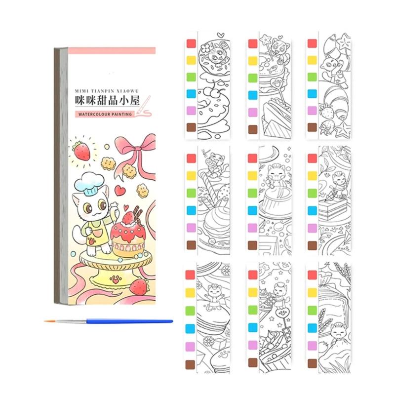 Kids Watercolor Art Sketching Book with Built in Paint and Art Brush For Childrens Beginner Artists Travel Drawing