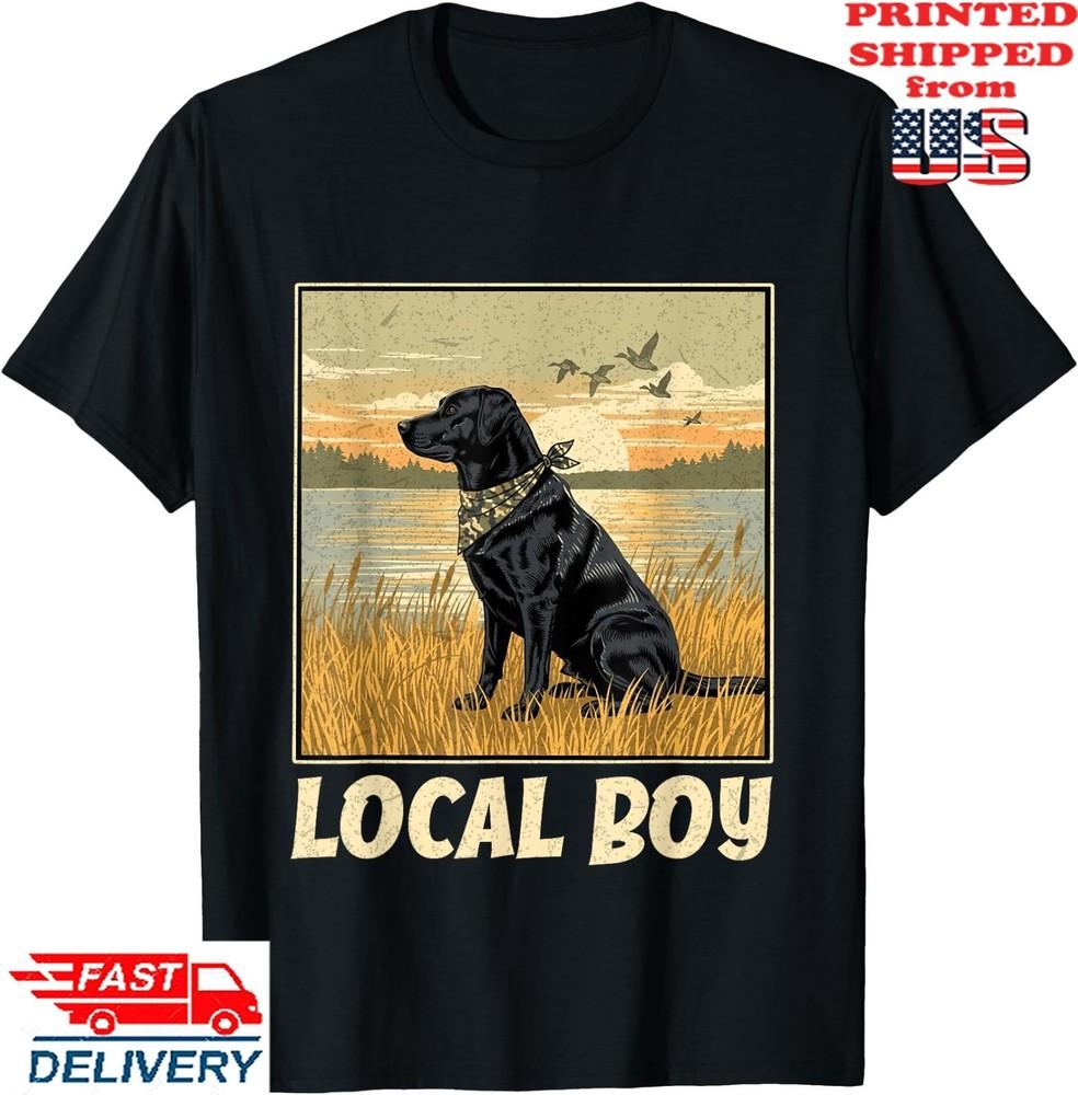 Local Boy Black Lab Hunting Dog Vintage Sunset T-Shirt, Unisex Tee Unisex T-Shirt S