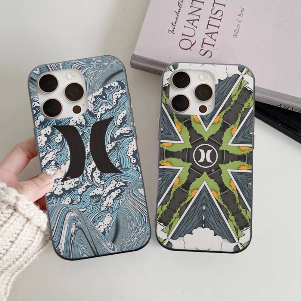 Classic Famous Brand H-HurleyS Logo For IPhone 16 15 14 13 12 11 17 Pro Max Plus Wave Corrugated Phone Case Anti Drop Cover