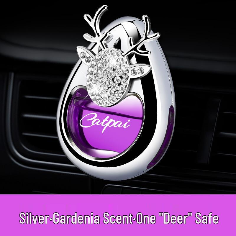

Diamond-Studded Deer Car Perfume: Elegant Air Vent Freshener & Cute Ornament for Women s Car Interiors
