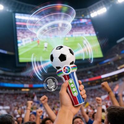 Soccer Microphone Toy World Cup-Themed Custom Voice Recorder Stadium Cheering Sound Toy Fun Gift for Sports Fans Kid