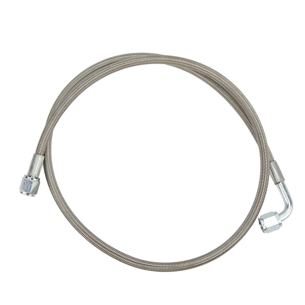 Turbo Oil Feed Line 4AN 90 Degree Stainless Steel Braided Oil Feed Tube Pipe Hose 48 Inches